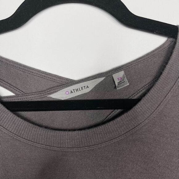Athleta XSmall Gray Coaster Go To Sweatshirt Cutout Tunic Pullover Modal Stretch - Picture 7 of 12